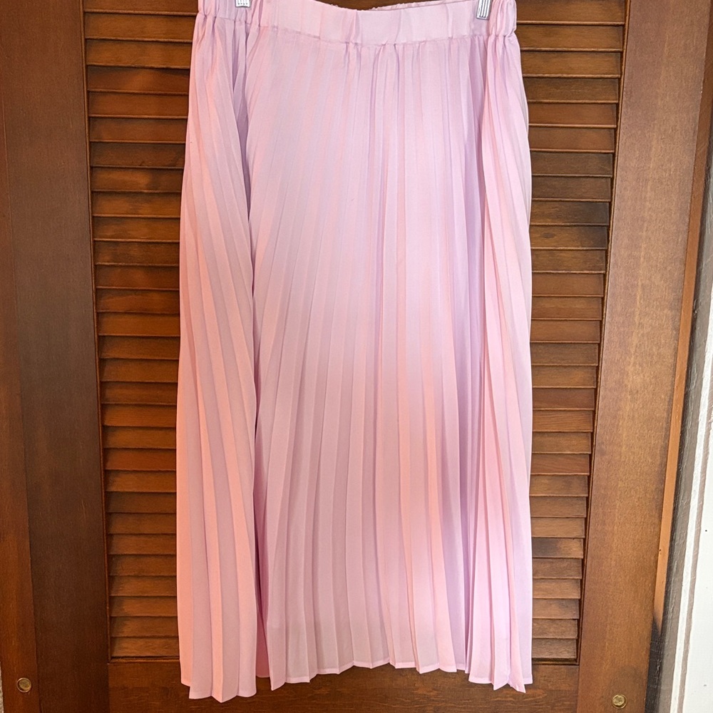 a new day NWOT Light Pink A-Line lined Pleated Skirt